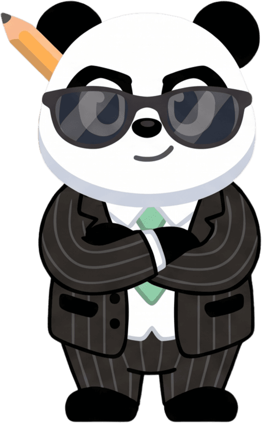 Chief, the UGC Suite panda, arms crossed